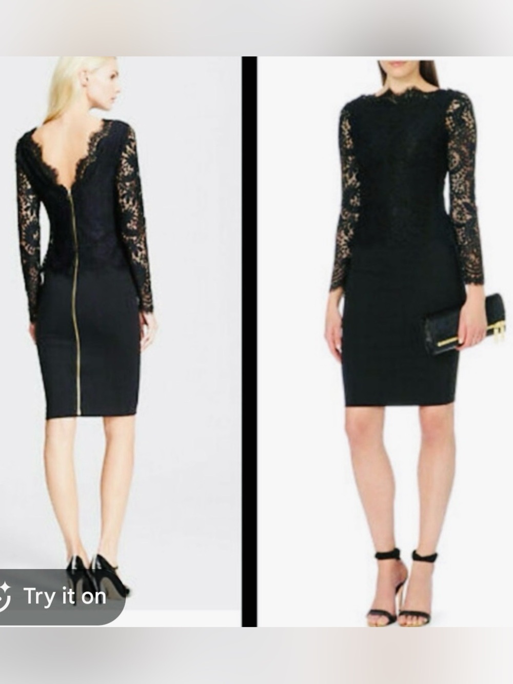 Ted baker vendela lace cocktail dress black ted size 1 (US 4-6)